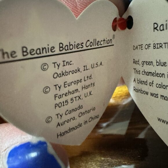 Rare Original Beanie Baby Rainbow 1997 Retired W TRUE Errors Iggy Fabric PVC VTG - Picture 11 of 13